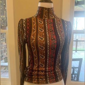 Free people mock neck fitted long sleeve top